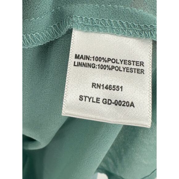 August 1 Eight Womens Faux Wrap Midi Dress Size M Blue Wedding Event Party - Picture 8 of 10